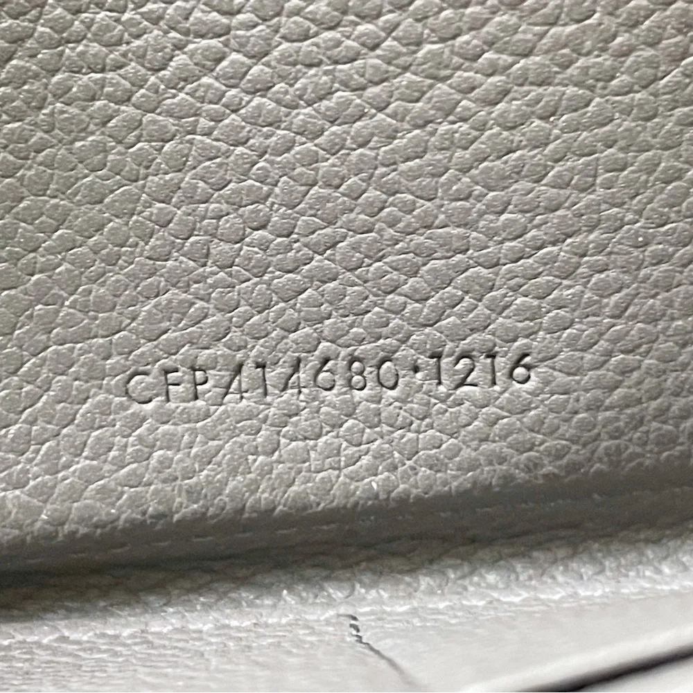 Saint Laurent gray leather YSL zipper long zip wallet